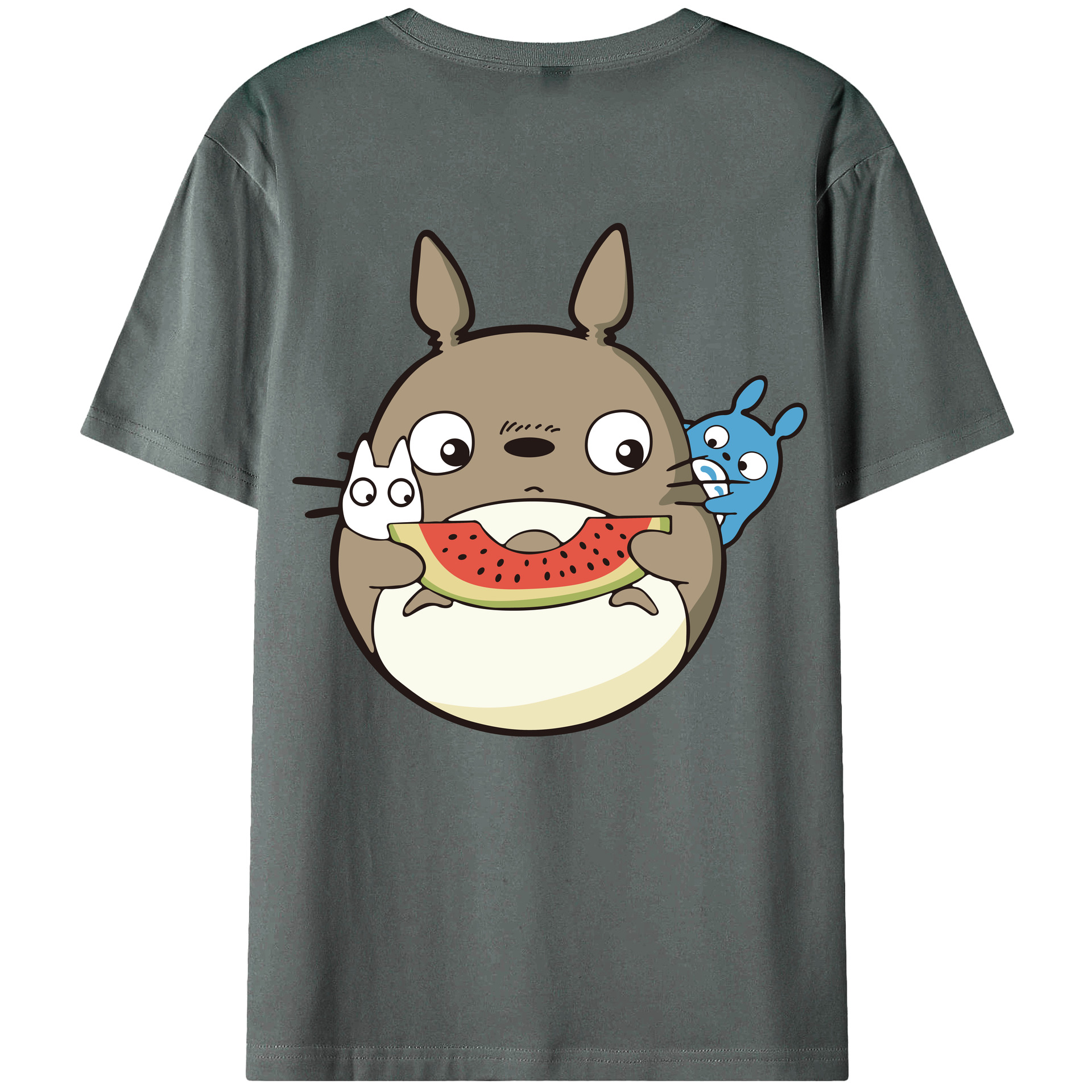 （画像用） となりのトトロ 草壁メイ 草壁サツキ My Neighbor Totoro Satsuki Kusakabe Mei Kusakabe 綿100％ メンズ半袖Tシャツ（バックプリント） 通気性